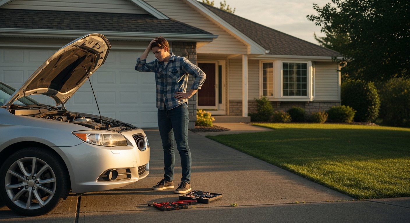 Car Stalled on the Highway Near Chicopee